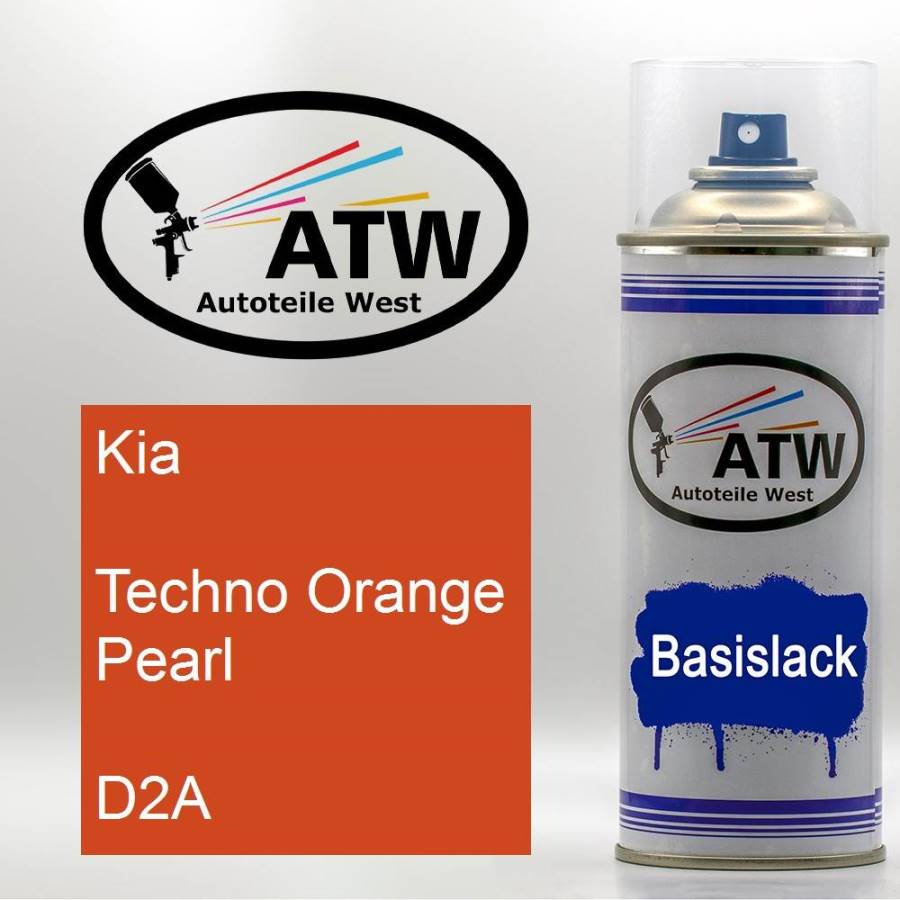 Kia, Techno Orange Pearl, D2A: 400ml Sprühdose, von ATW Autoteile West.